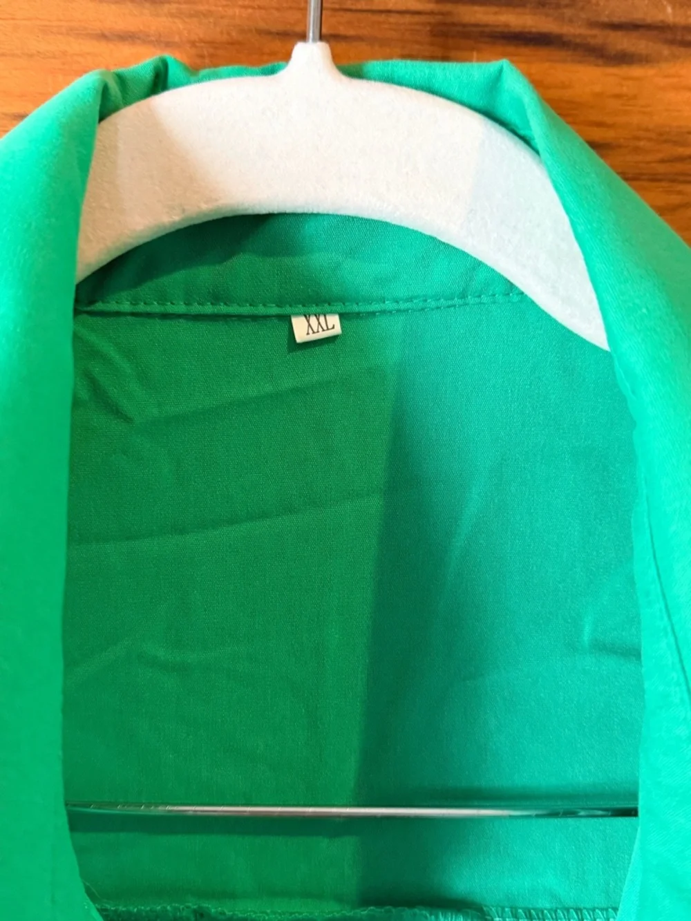 Classic Button-Front Women's Shirt Dress in Bright Green - Picture 2 of 4